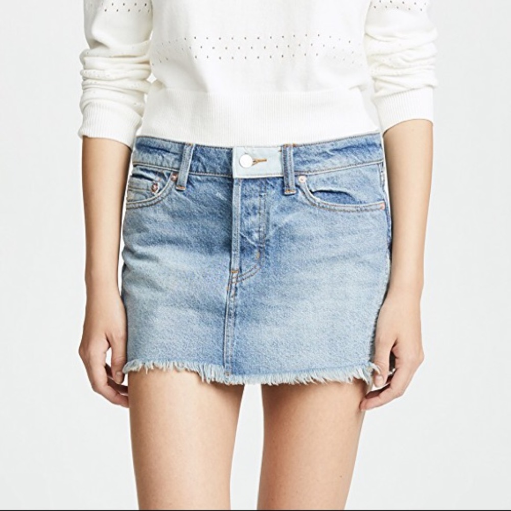FREE PEOPLE *NWOT* Patched Denim Miniskirt